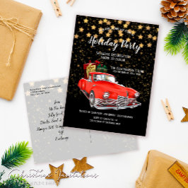 Convite de festas de Natal do Carro Vermelho Santa