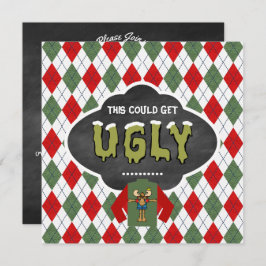 Convite de festas de Natal do Chalkboard Ugly Swea