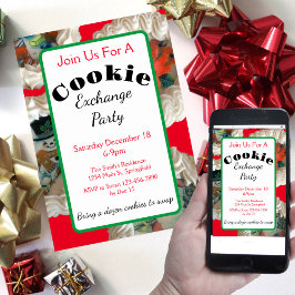 Convite de festas de Natal do Cookie Exchange