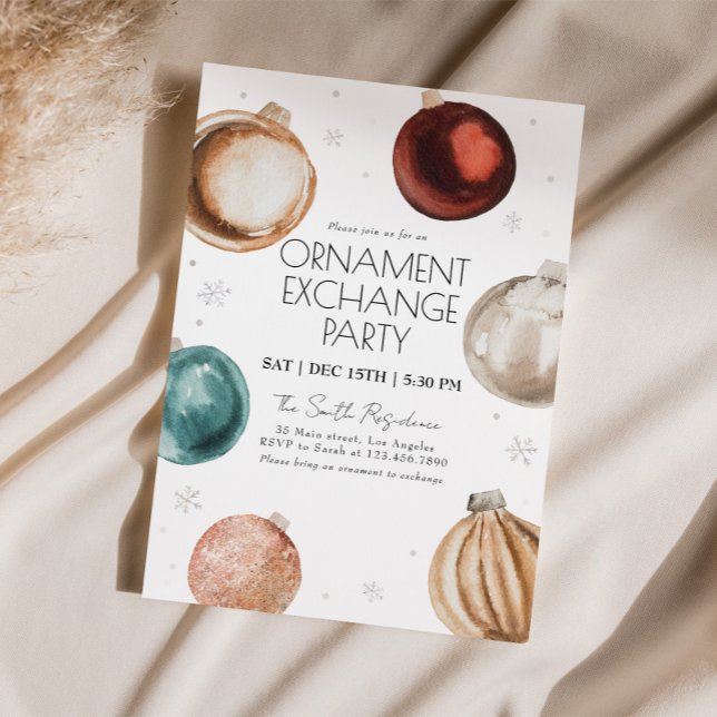 Convite de festas de Natal do Ornament Exchange (Criador carregado)