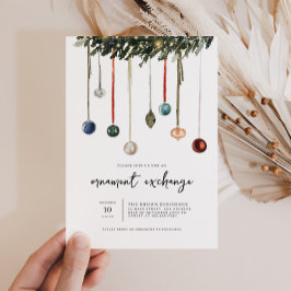 Convite de festas de Natal do Ornament Exchange