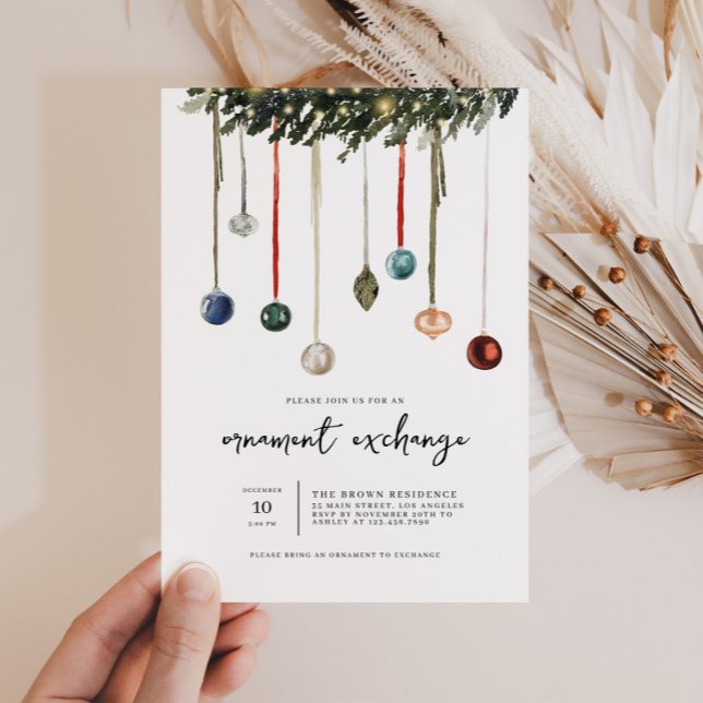 Convite de festas de Natal do Ornament Exchange (Criador carregado)