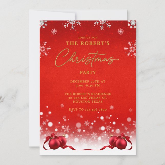 Convite de festas de Natal do Ouro Vermelho (Frente)