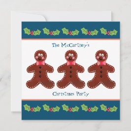 Convite de festas de Natal do Pão de Gingerpão Per