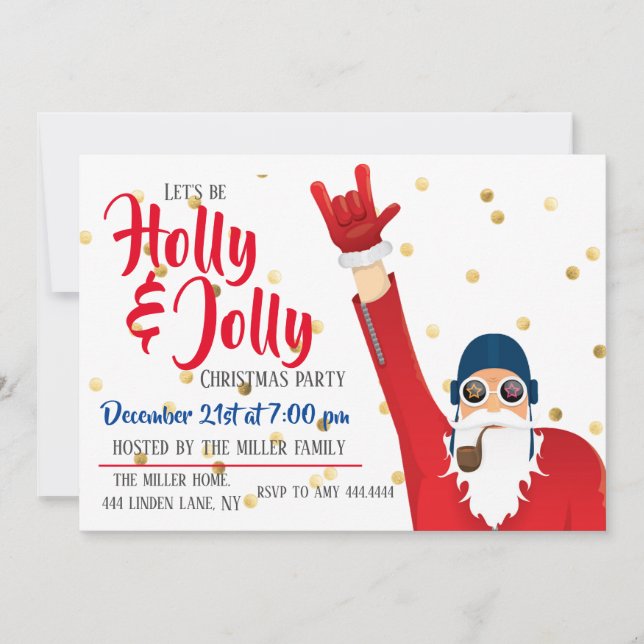 Convite de festas de Natal do Papai Noel (Frente)