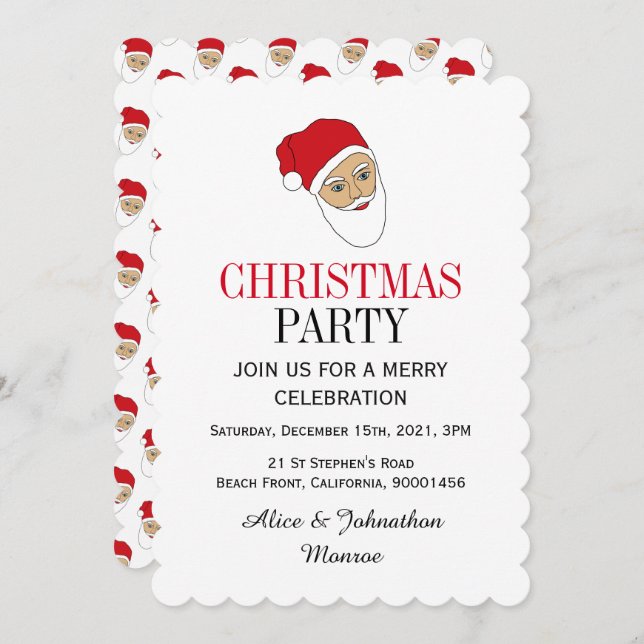 Convite de festas de Natal do Papai Noel (Frente/Verso)