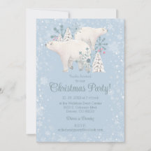 Convite de festas de Natal do Polar Bear