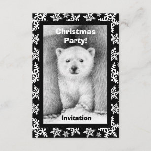 Convite de festas de Natal do Polar Bear Cub