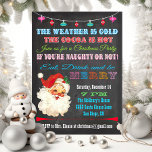 Convite de festas de Natal do Quadro Retro<br><div class="desc">Convide os seus amigos malvados ou simpáticos para esta festa de Natal fantástica com uma Santa Cláusula vintage,  ornamentos pendurados,  tipografia divertida,  tudo num fundo de quadro. Então coma,  beba e seja Feliz com o convite incrível.</div>