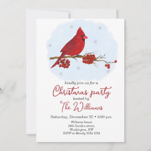 Convite de festas de Natal do Red Cardinal Bird