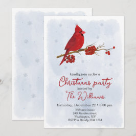 Convite de festas de Natal do Red Cardinal Bird