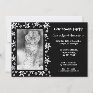 Convite de festas de Natal do Tigre Siberiano