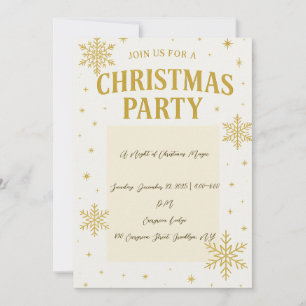 Convite de festas de Natal Dourado Elegante