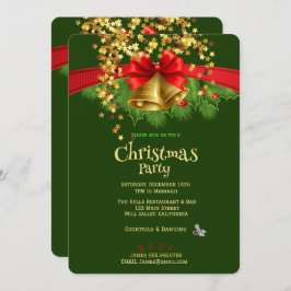 Convite de festas de Natal Dourado para Estrelas &