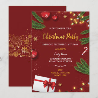 Convite de festas de Natal Elegante