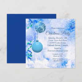 Convite de festas de Natal Elegante Azul