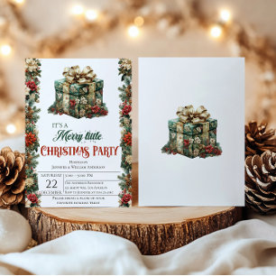 Convite de festas de Natal Elegante Gift Box