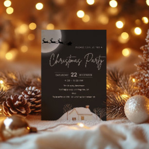 Convite de festas de Natal Elegante Moonlit