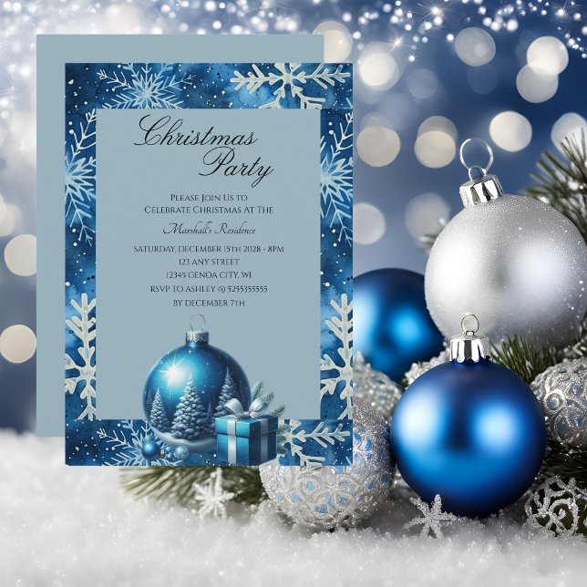 Convite de festas de Natal Elegante Snowflake (Cute invites for your Christmas party!)