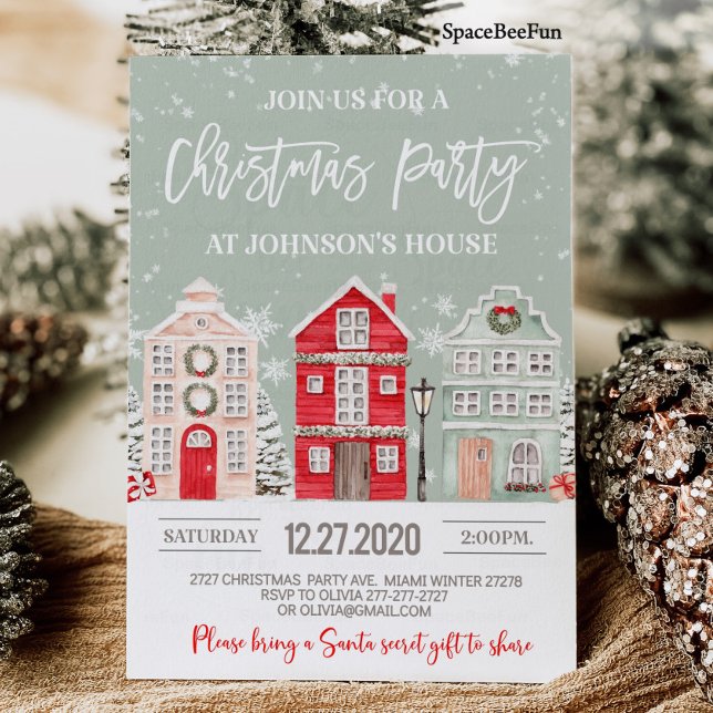 Convite de festas de Natal - Empresa de Adultos de (Christmas party invitation Winter Christmas party
Christmas party invitation Winter Adult Company Of)