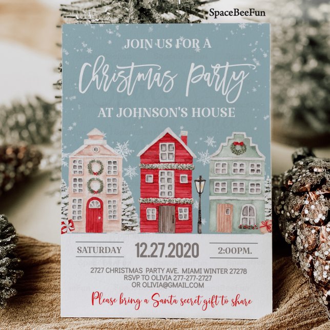 Convite de festas de Natal - Empresa de Adultos de (Christmas party invitation Winter Adult Company Office Christmas party invite Holiday party)