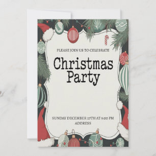 Convite de festas de Natal Feliz Elegante