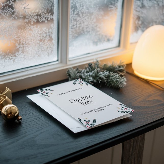 Convite de festas de Natal Feliz Moderno Elegante (Criador carregado)