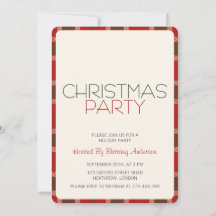 Convite de festas de Natal Feriado Xadrez de Tarta