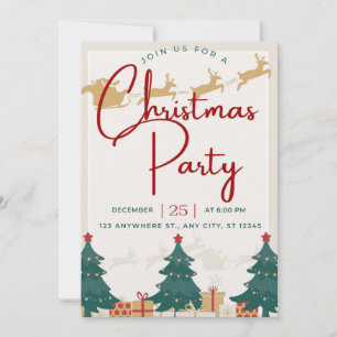 Convite de festas de Natal - Festivo