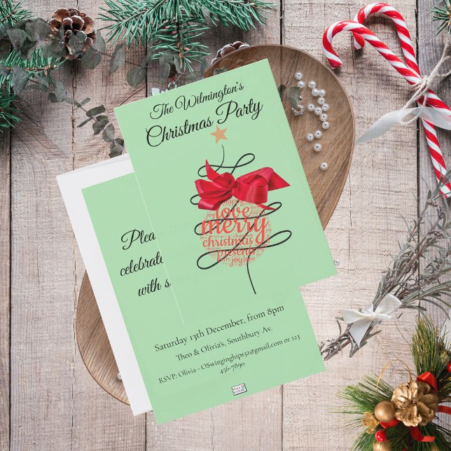 Convite de festas de Natal Festivo Bauble (Festive Bauble Christmas Party Invitation)