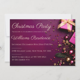 Convite de festas de Natal festivo e elegante