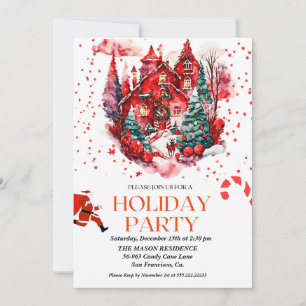 Convite de festas de natal Festivo Holiday House