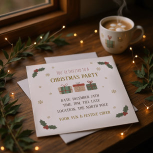 Convite de festas de Natal Festivo Personalizado