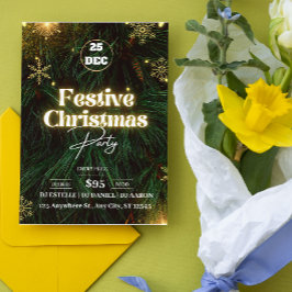 Convite de festas de Natal Festivo Verde