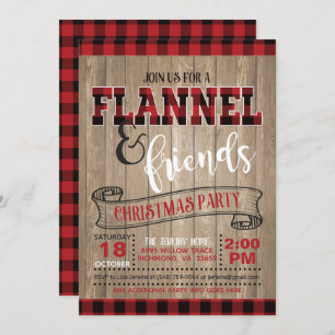 Convite de festas de Natal Flannel e Amigos - BR