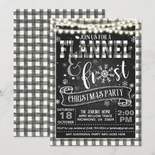 Convite de festas de Natal Flannel e Frost Wht