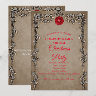 Convite de festas de Natal Gótico Elegante