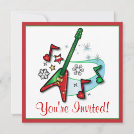 Convite de festas de Natal: Guitarra de Natal