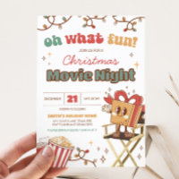Convite de festas de Natal Holiday Movie Night
