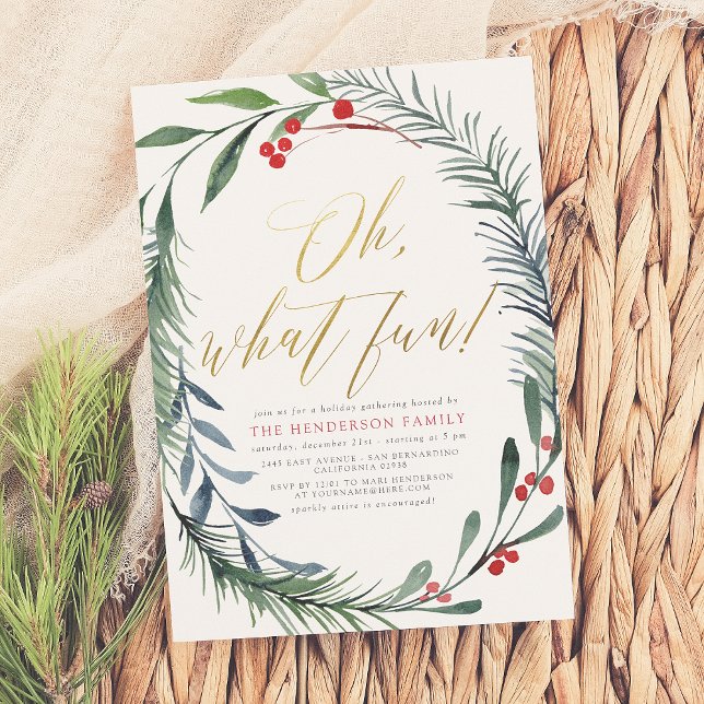 Convite de festas de Natal Holiday Winterberry (Criador carregado)