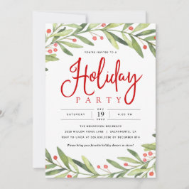 Convite de festas de Natal Holiday Wreath