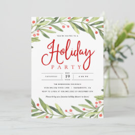 Convite de festas de Natal Holiday Wreath