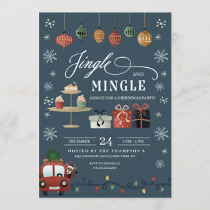 Convite de festas de Natal Jingle e Mingle