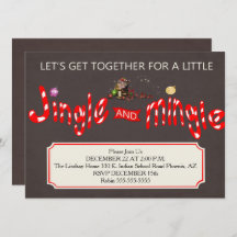 Convite de festas de Natal Jingle & Mingle