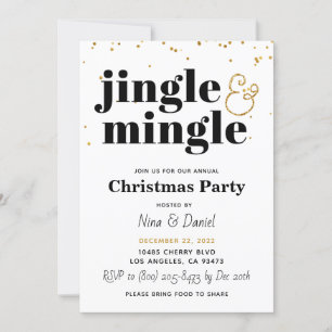Convite de festas de Natal Jingle & Mingle