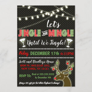 Convite de festas de Natal Jingle & Mingle