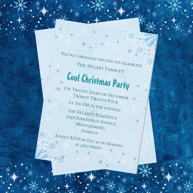 Convite de festas de Natal Legal e Azul (Criador carregado)