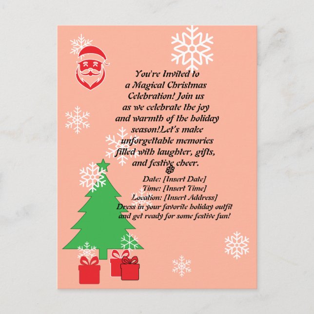 Convite de festas de Natal mágico | Elegante Holid (Frente)