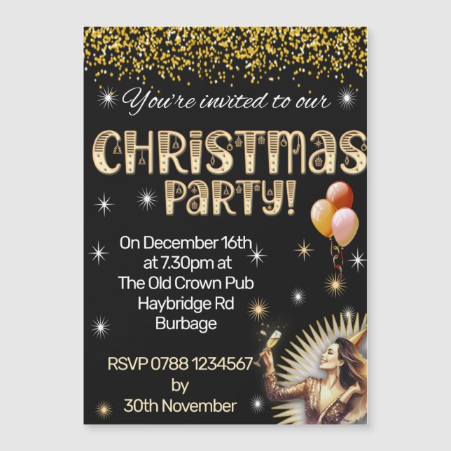 Convite de festas de Natal Magnético (Frente)