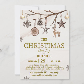 convite de festas de Natal marrom